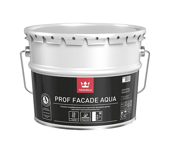 Изображение товара Фасадная краска Tikkurila PROF FACADE AQUA силикон модифицированная, глубоко матовая, база A 9л 27354 700001153