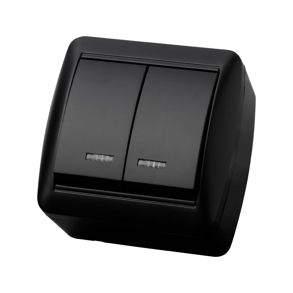 Изображение товара Выключатель 2 клавишный TDM ELECTRIC с подсветкой IP44 SQ1818-0304