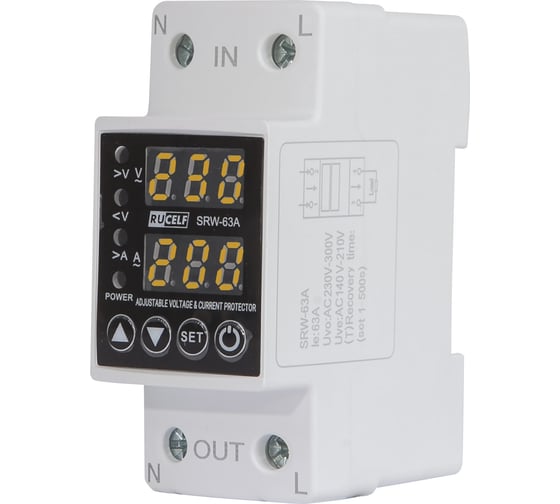 Изображение товара Реле напряжения RUCELF SRW-63a 14.5 кВт КА-00009130