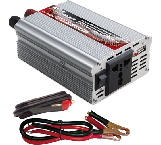 Изображение товара Инвертор автомобильный AVS "IN-600W", 600 Вт 43112