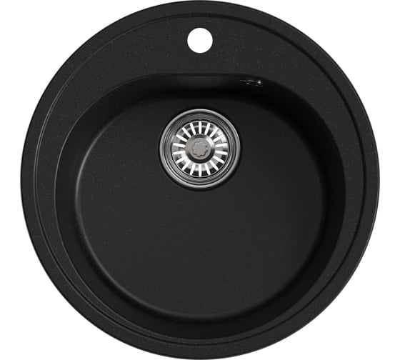 Изображение товара Мойка MIXLINE ML-GM11 круглая, ультра-черная 344, 500 мм, глубина чаши 180 NEW 551829