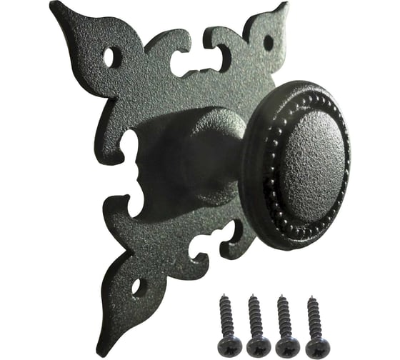 Изображение товара Ручка-кнопка Black Prince мебельная d25 на розетке(№9), черный Левша У8-1060.Ч