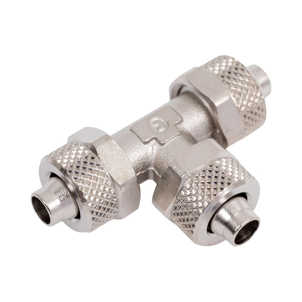 Изображение товара Фитинг с накидной гайкой 8/6 CAMOZZI тройник Т-образный никелированная латунь