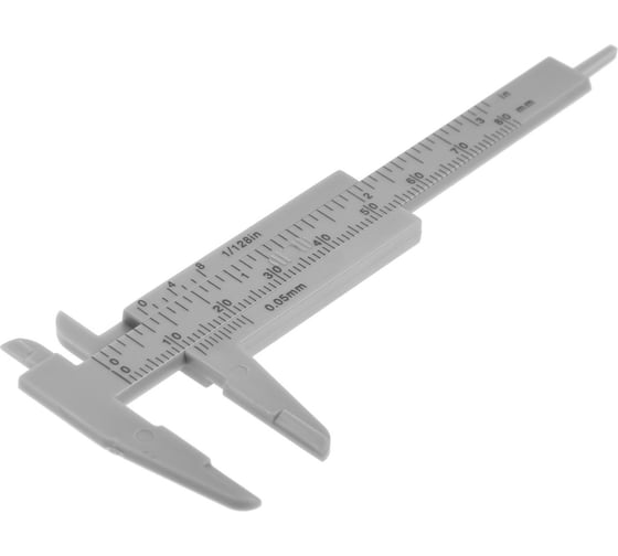 Изображение товара Штангенциркуль с глубинометром ЛОМ, цена деления 0.05 мм, пластиковый, 80 мм 9275812