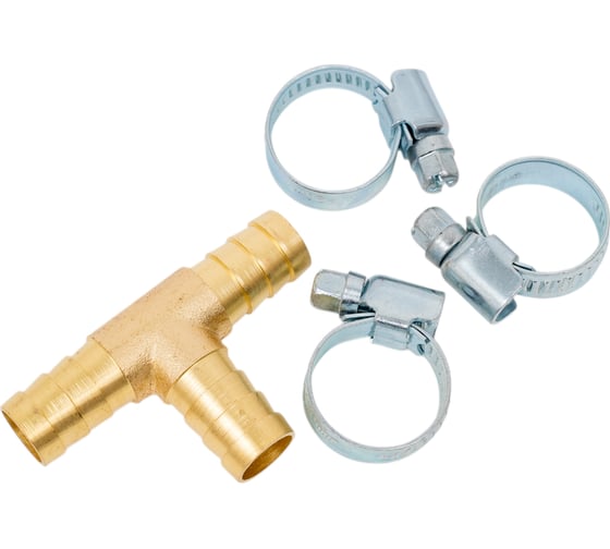 Изображение товара Разветвитель T-образный елочка 12 мм, хомуты в комплекте ROCKFORCE RF-E102-6/4(1801)