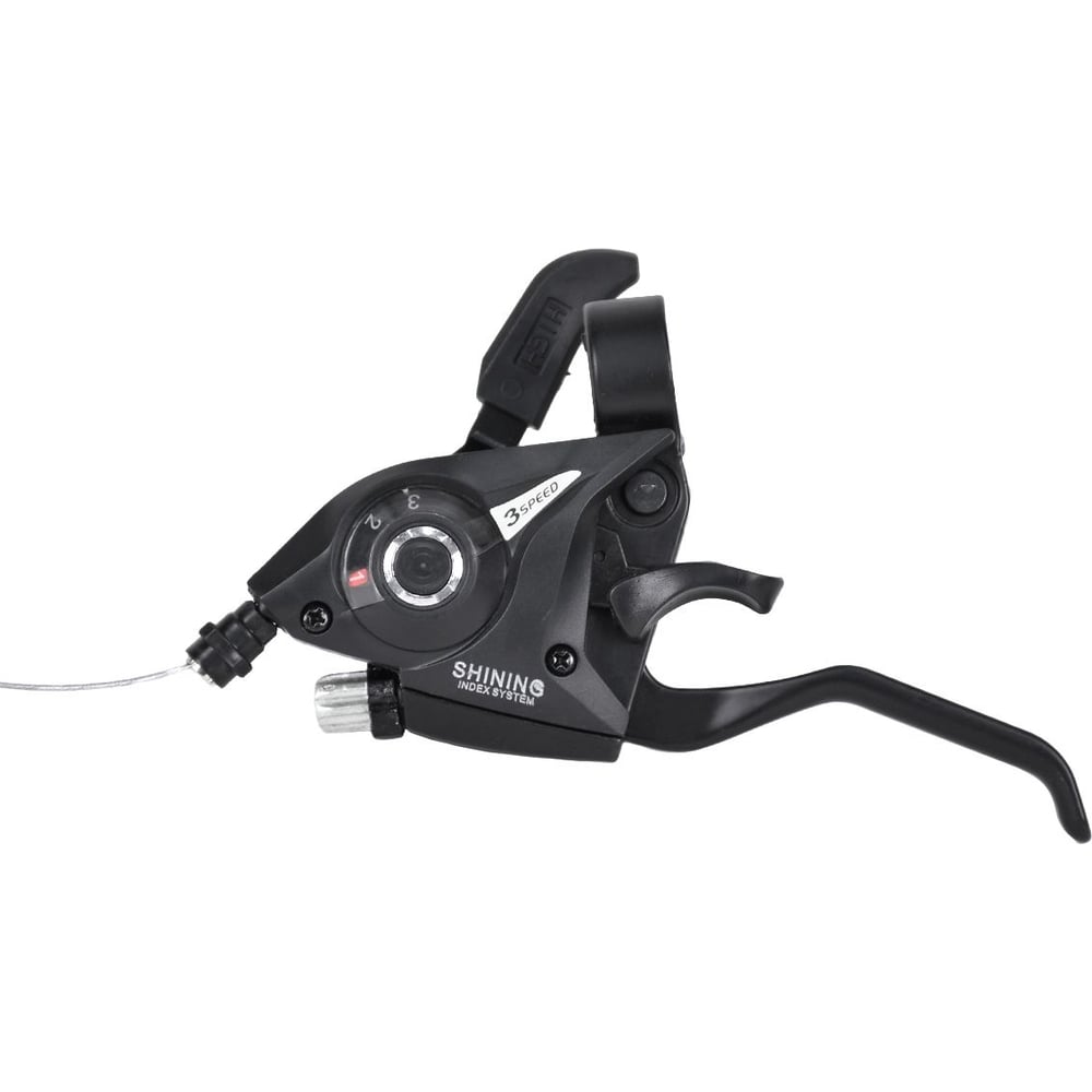 Изображение товара Шифтер/ручка тормоза SHINING F- 51 3 speed, трос 1750 мм, черный HQ-0013896