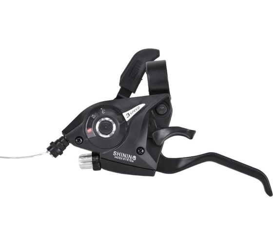 Изображение товара Шифтер/ручка тормоза SHINING F- 51 3 speed, трос 1750 мм, черный HQ-0013896