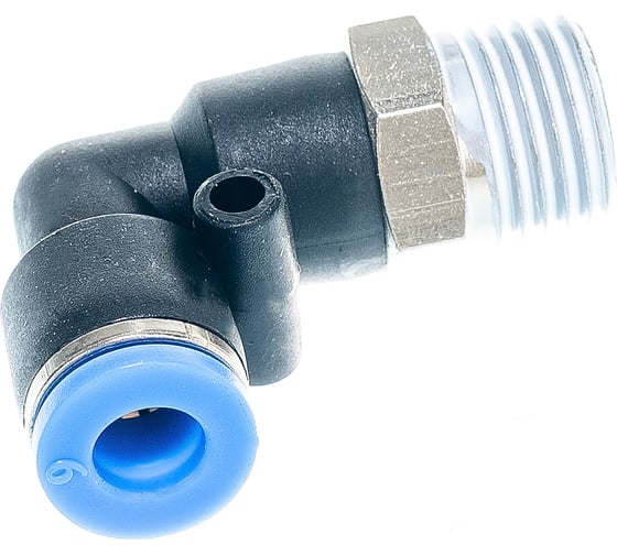 Изображение товара Фитинг угловой для пластиковых трубок (6 мм; 1/4М) Rockforce RF-SPL06-02(2260)