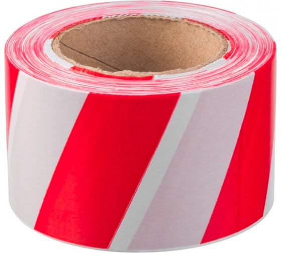 Изображение товара Лента оградительная сигнальная ОФИСМАГ Стандарт, красно-белая, 75 мм, 200 м, основа полиэтилен 607910