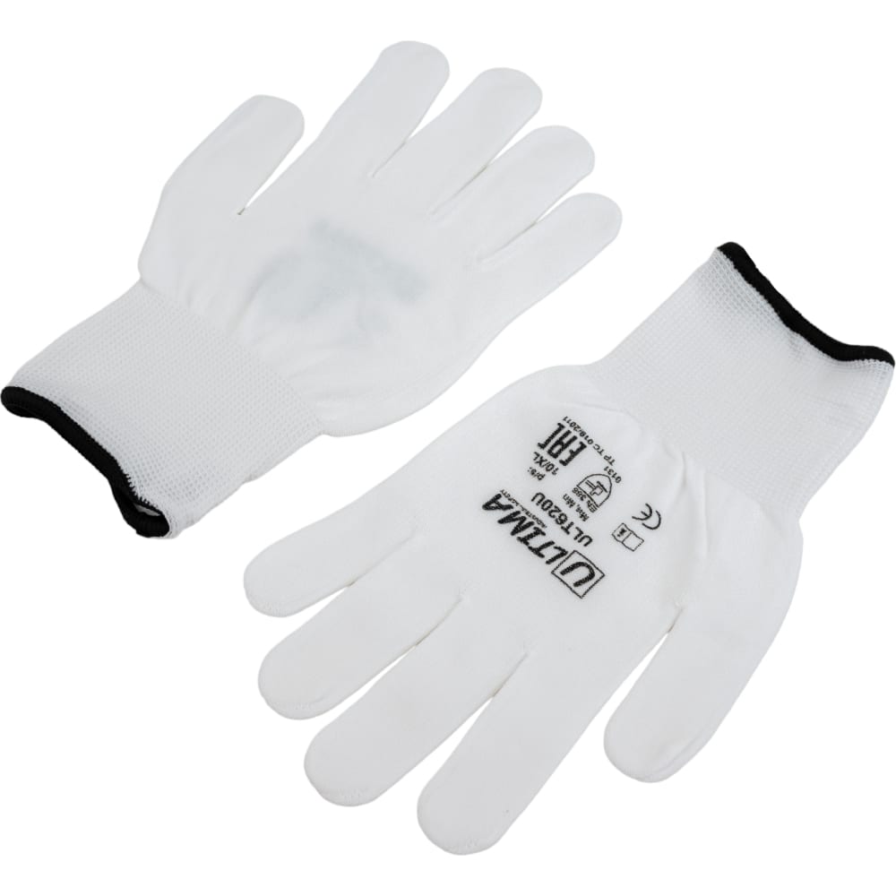 Нейлоновые перчатки ULTIMA, цвет белый, размер XL