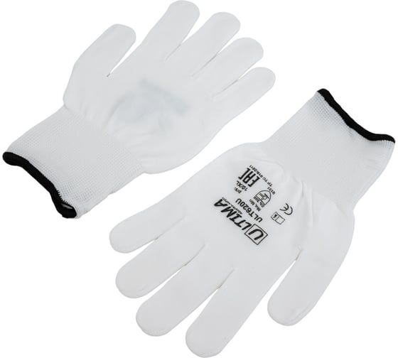 Изображение товара Нейлоновые перчатки без покрытия ULTIMA белые ULT620U/XL
