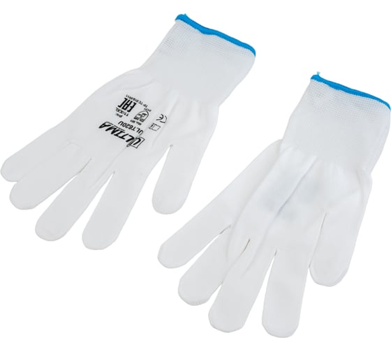 Изображение товара Нейлоновые перчатки без покрытия ULTIMA белые ULT620U/XXL