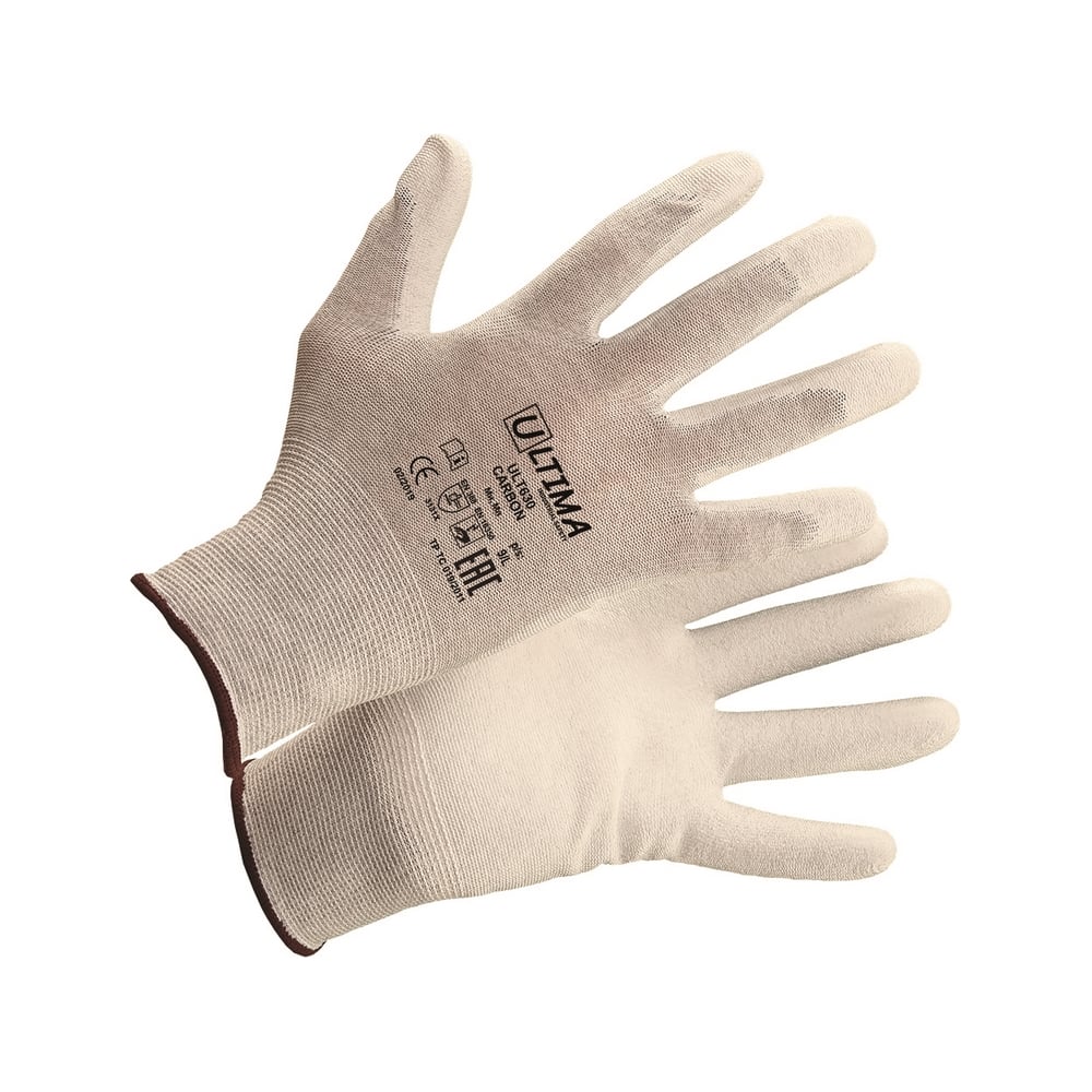 фото Нейлоновые перчатки с карбоновой нитью и полиуретановым покрытием ultima carbon ult630/xl