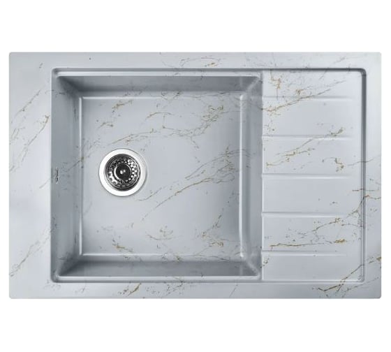 Изображение товара Мойка для кухни из искусственного камня WISENT мрамор серо-золотой (беларусь) 510x780x220 WB28-15/WGER013