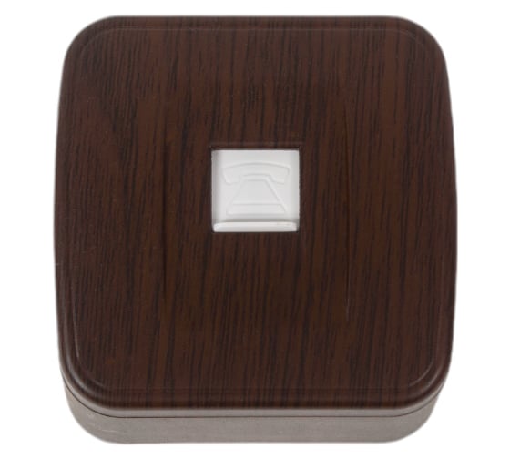 Изображение товара 1-местная розетка Phone EKF ОП Минск, тёмное дерево EGT01-034-40