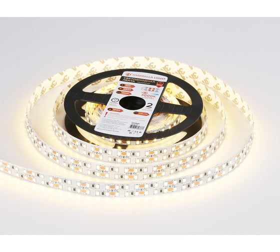 Изображение товара Светодиодная лента двухрядная Ambrella light 2835 240Led /19.2W m/ 12V IP20 3000K 5m GS1601