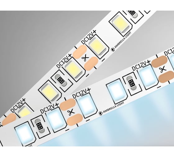 Изображение товара Светодиодная лента Ambrella light 2835 120Led /9.6W m/ 12V IP20 6500K 5m GS1103