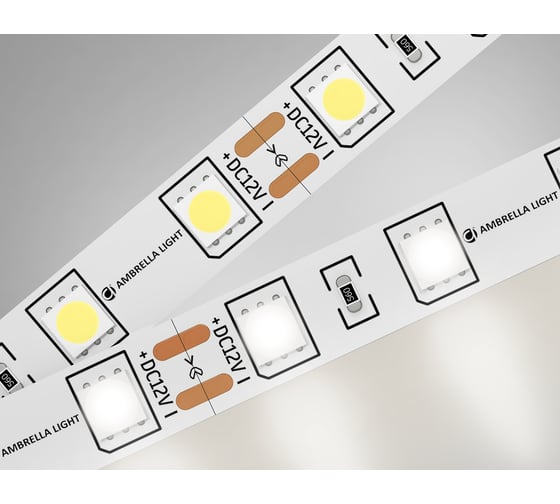Изображение товара Светодиодная лента Ambrella light 5050 60Led /14.4W m/ 12V IP20 4500K 5m GS2002