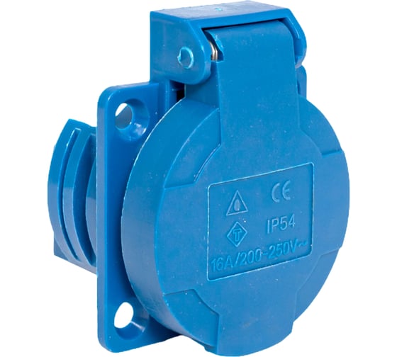 Изображение товара Розетка панельная скрытая с крышкой EKF 112 2Р+PЕ 16А 220В IP44 ps-112-16-220