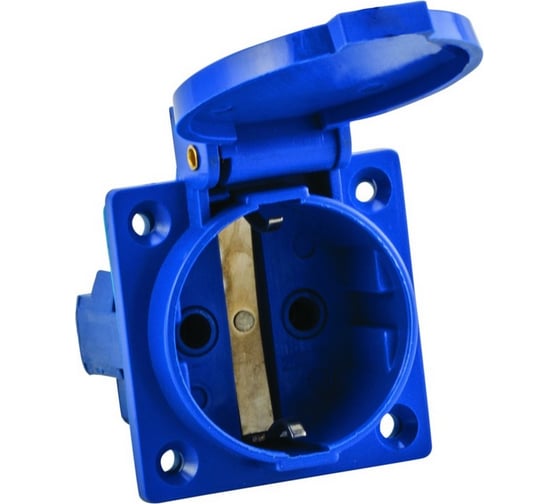 Изображение товара Панельная скрытая розетка EKF 112 с крышкой 2Р PЕ 16А 220В IP44  SQps-112-16-220