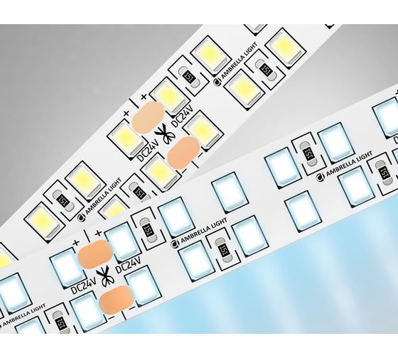 Изображение товара Светодиодная лента двухрядная Ambrella light 2835 240Led /24W m/ 24V IP20 6500K 5m GS3703