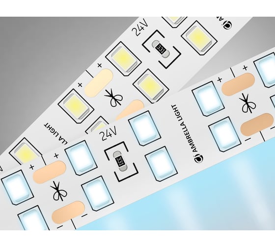 Изображение товара Светодиодная лента двухрядная Ambrella light 2835 204Led /20W m/ 24V IP20 6500K 5m GS3603