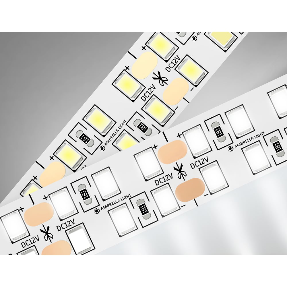 Изображение товара Светодиодная лента двухрядная Ambrella light 2835 240Led /19.2W m/ 12V IP20 4500K 5m GS1602