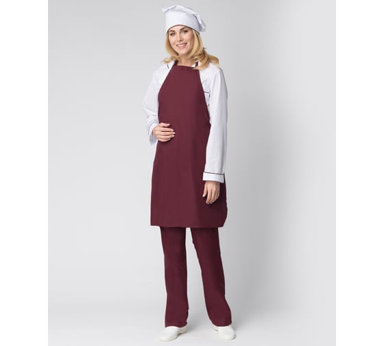Изображение товара Женский костюм повара ФАКЕЛ Гурман белый/бордовый, размер 44-46, рост 158-164 50790000.004