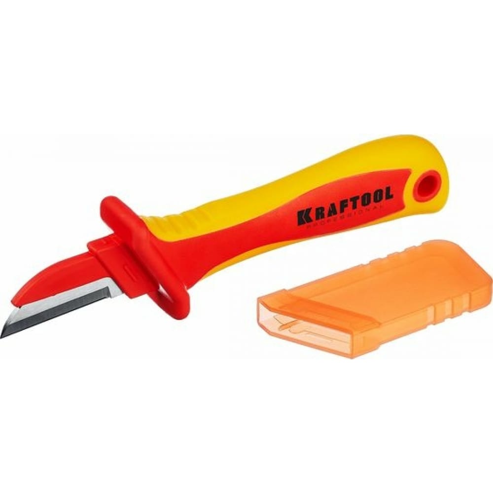 Диэлектрический прямой нож электрика KRAFTOOL kn 1 нож электрика диэлектрический прямой kraftool