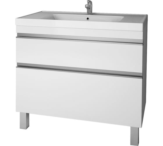 Изображение товара Тумба с раковиной напольная Dreja grace plus, 90 см, 2 ящика, с опорами, белый глянец - 99.0906-641617 99.0906K