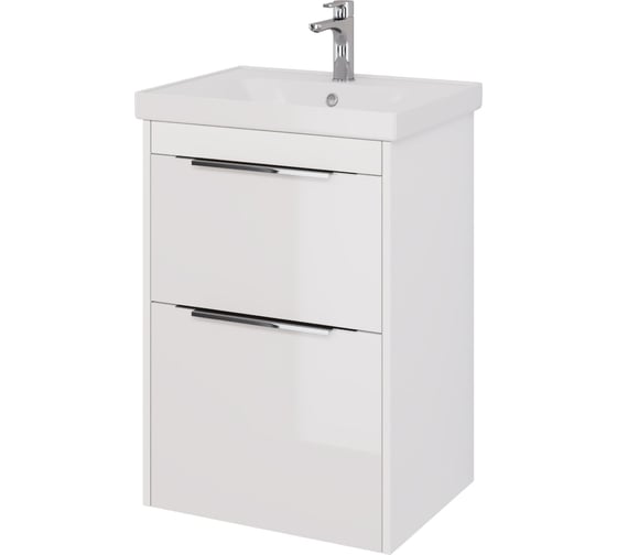 Изображение товара Подвесная тумба с раковиной Dreja prime, 60 см, 2 ящика, белый глянец - 99.9300-641587 99.9300K