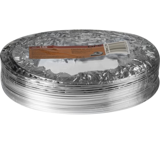 Изображение товара Воздуховод гибкий гофрированный 150 мм, 1 м для вентиляции ORE 7079988607665