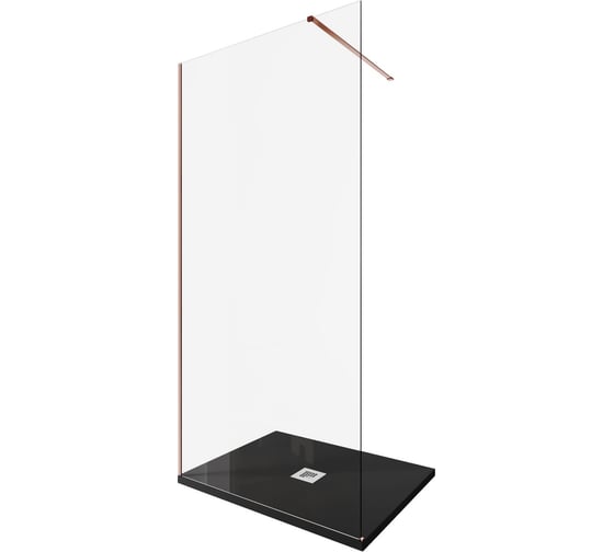 Изображение товара Душевая перегородка ALLEN BRAU INFINITY 1, Walk in 1000 (975-985 мм) прозрачная, 8 мм, медь браш 3.21017.60 00323809