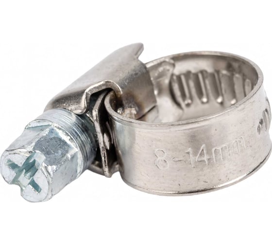 Изображение товара Хомуты Зубр ЭКСПЕРТ нерж. сталь накатная лента 9мм 8-14мм 5шт 3787-08-14