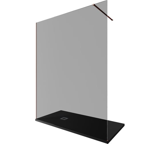 Изображение товара Душевая перегородка ALLEN BRAU INFINITY 1, Walk in 1600 (1575-1585 мм) тонированная, 8 мм, медь браш 3.21036.60.T 00323828