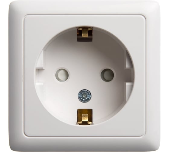 Изображение товара Розетка с заземлением со шторками Systeme Electric Хит открытой установки с изолир. пласт. белый 16а RA16-138I-B