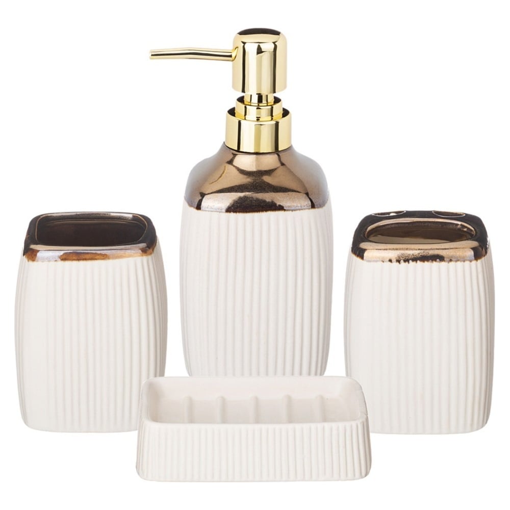 Изображение товара Набор для ванной комнаты Lefard 4 предмета, 400 мл, 7.6x7.6x17 см 755-1003