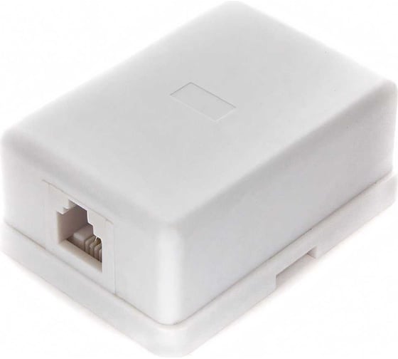 Изображение товара Внешняя телефонная розетка Cablexpert RJ-11, 6P4C, 1 порт, белая TA-101