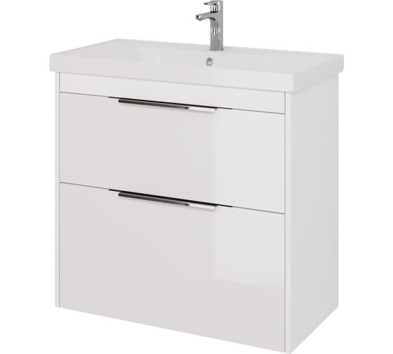 Изображение товара Подвесная тумба с раковиной Dreja prime, 90 см, 2 ящика, белый глянец - 99.9302-641617 99.9302K