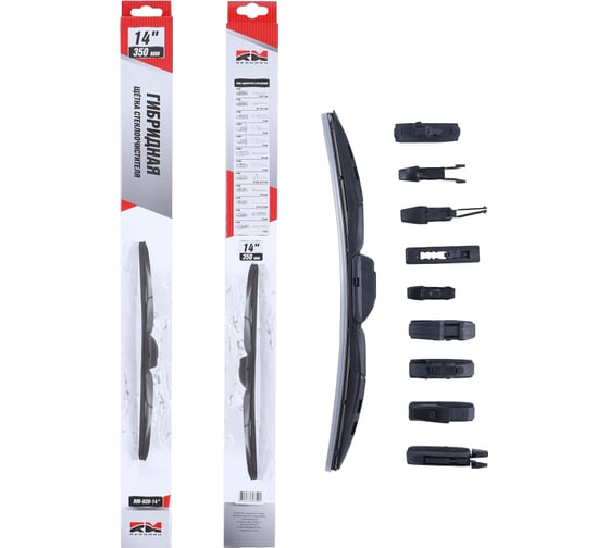 Изображение товара Щетка стеклоочистителя REDMARK гибридная 350 мм Hybrid Line 12 адаптеров RM92014