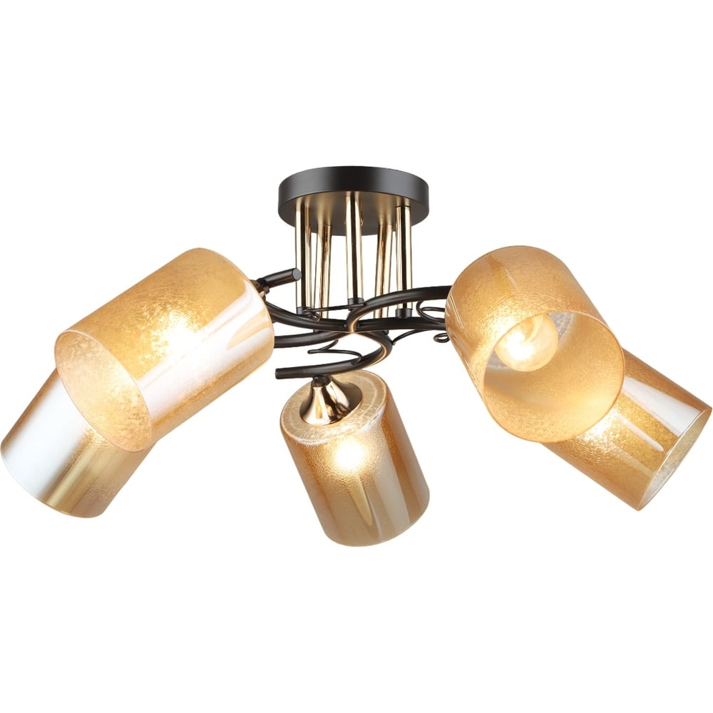 Изображение товара Потолочная люстра Мелодия Света SL5466-5 CF+GD в стиле модерн, 5 ламп, стекло