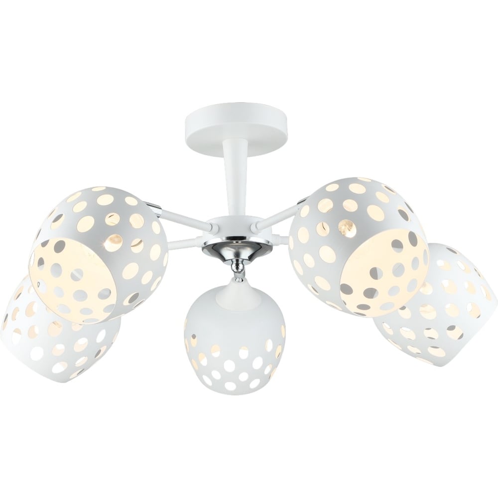 Изображение товара Потолочная люстра Мелодия Света SL6864-5 WT+CR 5 ламп, стиль модерн, бело-хромовая