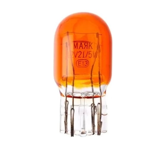 Изображение товара Автомобильная лампа МАЯК WY21/5W 12V 21/5W W3x16q ORANGE, уп-ка 10 шт, стоп, габариты, на иномарки 61215бцORANGE/10