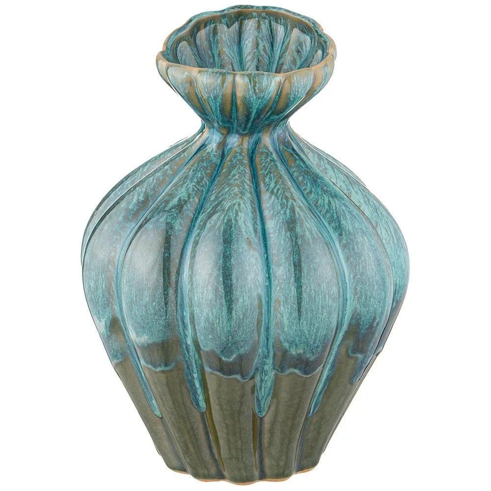 Изображение товара Декоративная керамическая ваза Lefard 26 см светло голубая/серый