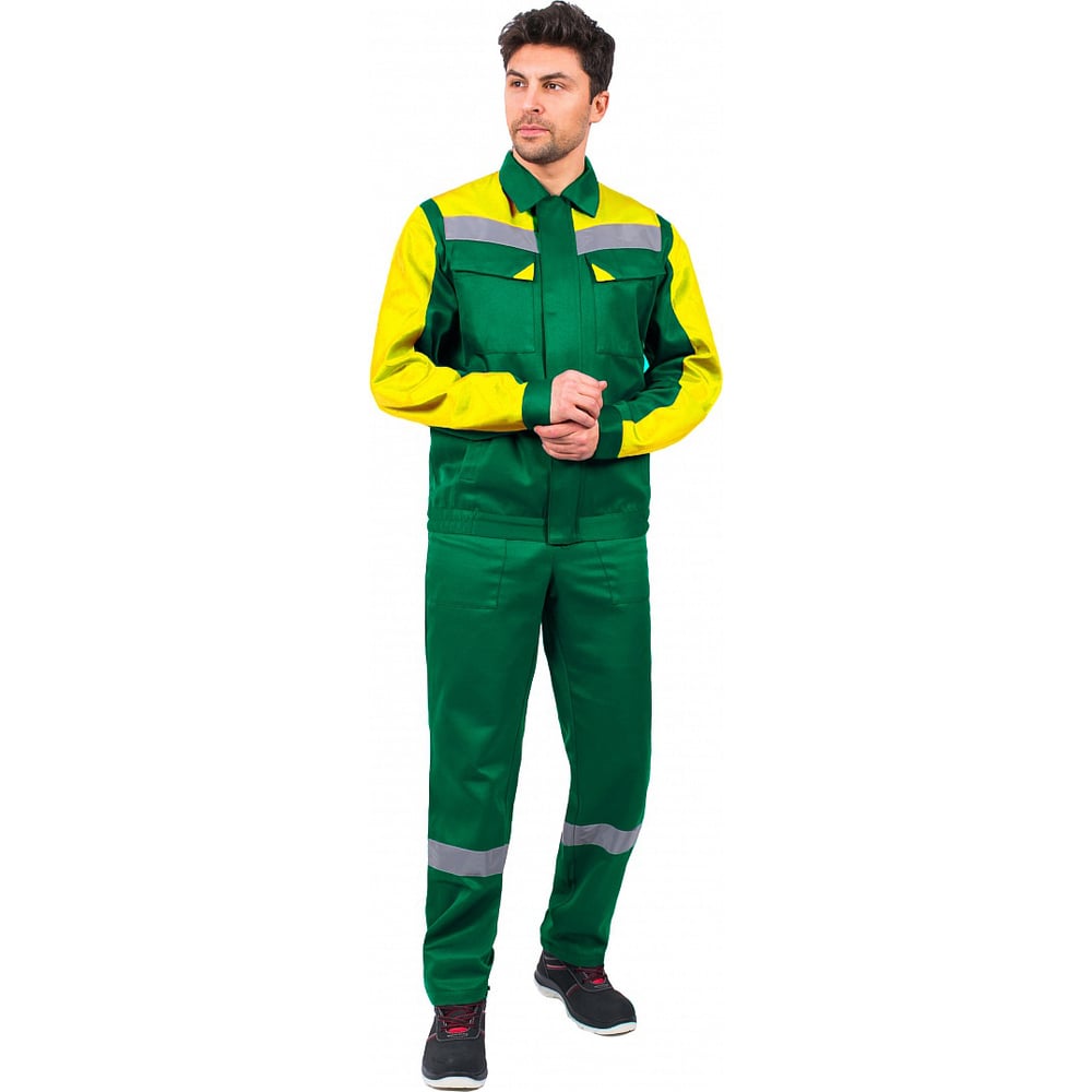 Изображение товара Костюм мужской двойка Факел Сфера NEW зеленый желтый 60-62