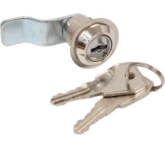 Изображение товара Замок почтовый ОФИСМАГ Eu, длина 20 мм, d - 18,5 мм, 90 градусов, фиксатор ключа, изогнутый ригель, гайка 671234