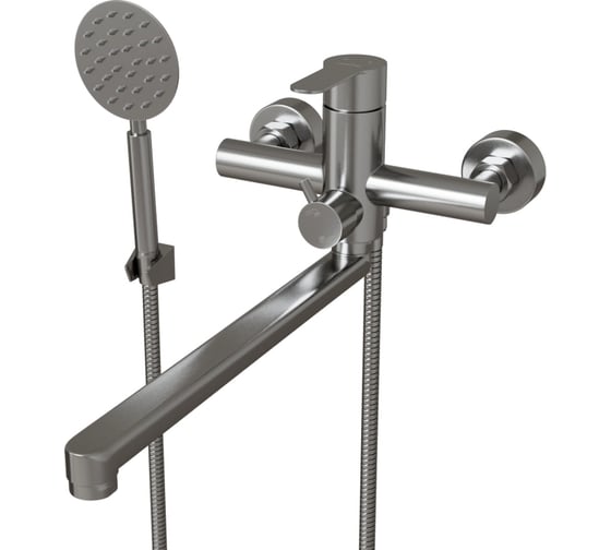 Изображение товара Смеситель для ванны и умывальника MIXLINE "Stainless" картридж 35 мм, нержавеющая сталь mlss32-02 552271