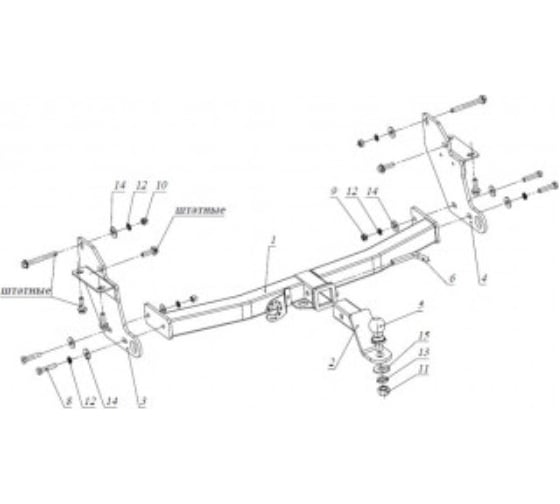 Изображение товара Фаркоп Бизон для Mitsubishi Pajero IV 2007-2020, Mitsubishi Pajero III 2000-2007 тип шара E FA 0978-E