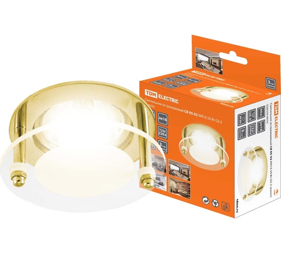 Изображение товара Встраиваемый светильник TDM ELECTRIC СВ 05-02 MR16 50Вт G5.3 золото SQ0359-0019