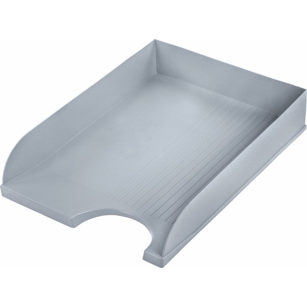 Изображение товара Горизонтальный лоток для бумаг BRAUBERG Standard 350x253x65 мм серый